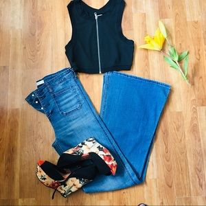 Abercrombie & Fitch Wide Leg Denim Jeans S…